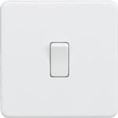 Wall Switches Knightsbridge Screwless 20A 1G DP Switch Matt White