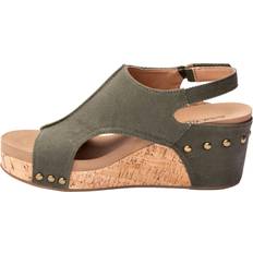 Corkys Carley Studded Wedge Sandals Green