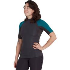 Long Sleeves Rash Guards & Base Layers NRS HydroSkin 0.5mm Short-Sleeve Top Women's Graphite/Harbor