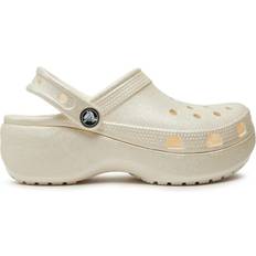 Crocs Classic Platform Glitter Clog - Chalk