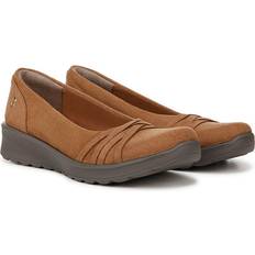 Damen - Schaumstoff Loafers Bzees Goody Slip On Shoes Whiskey Tan Leather Fabric