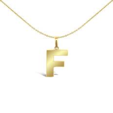 9k Charms & Pendants Jewelco London 9ct gold polished block identity initial charm pendant letter