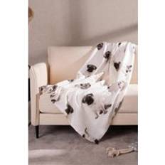 Multicoloured Blankets Dreamscene Pack Of 10 X Pug Dog Printed Fleece Blankets Multicolour