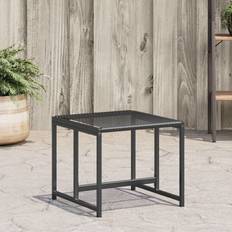 Stahl Barhocker vidaXL Gartenhocker 4 Stk Schwarz Poly Rattan