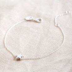 Silver Single Star Bead Bracelet One
