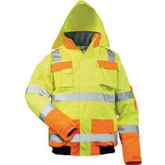 Windproof Work Jackets Feldtmann Warnschutz-Pilotenjacke Mats, Gr.XXXXL gelb/orange