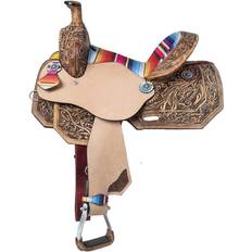 Leather Horse Saddles Tough-1 Silver Royal Serape Barrel Saddle