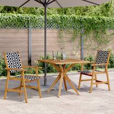 Bois Ensembles repas de patio vidaXL À Manger Jardin 3 pcs Bois d'Acacia Solide Ensemble repas de patio