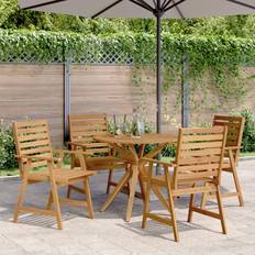 Bois Ensembles repas de patio vidaXL À Manger Jardin Set of 5 Ensemble repas de patio