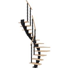 Portaat ja Kaiteet Dolle Portaat Frankfurt Design, 2220-2580mm, leveys 650mm, U-malli, öljytty pyökki, musta