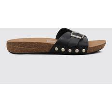 Fitflop Sandales Fitflop iQushion Adjustable Buckle Leather Black Slider