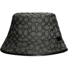 Gray - Women Hats Coach Signature Jacquard Bucket Hat - Charcoal