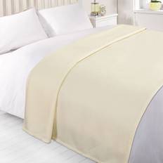 Dreamscene Plain Fleece Throw, Cream Blankets Beige (240x200cm)
