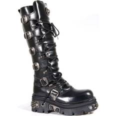 New Rock Shoes New Rock Mens High Black Leather Gothic Boots-272-S1