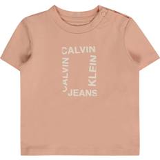 Natur T-shirts Barnkläder Calvin Klein Newborn Logo T-shirt Pink 0-3M