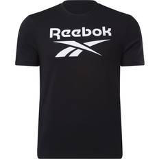 Reebok Men Tops Reebok Men's Identity Big Stacked Logo Tee, Black