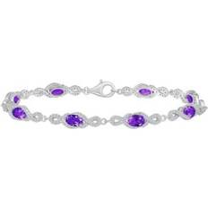 Macy's Purple Bracelets Macy's Amethyst and White Topaz Bracelet 3-5/8 ct. t.w and ct. t.w in Sterling Silver Amethyst