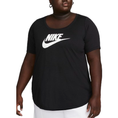 Rayon - Women T-shirts Nike Women's Sportswear Essential Tunic Plus Size - Black/White