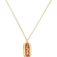 Rood Kettingen Kate Spade kate spade new york What Snack Cubic Zirconia French Fries Mini Pendant Necklace in Gold Tone, 16-19 Red/Gold