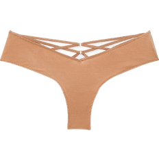Victoria's Secret Strappy Back High Leg Cheeky Panty - Beige