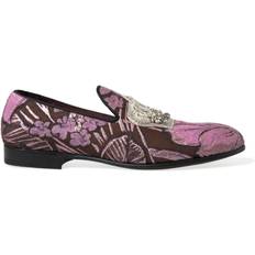 Men - Pink Loafers Dolce & Gabbana Elegant Pink Crystal-Embellished Men's Loafers