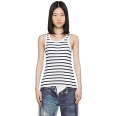 White Tank Tops Jean Paul Gaultier White 'The Strapped Marinière' Tank Top 0159 White/Navy