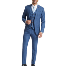 Elastane/Lycra/Spandex - Men Suits Antique Rogue Texture Slim Fit Suit - Blue