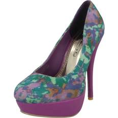 Spot On Ladies heeled platform 'court shoe'