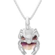 White Gold Charms & Pendants C. W. Sellors 9ct White Gold Blue John Zodiac Scorpio 9mm Bead Pendant White Gold