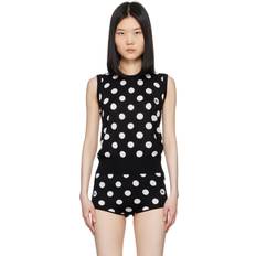 Dolce & Gabbana Tank Tops Dolce & Gabbana Black White Polka Dot Tank Top N0004 Nero/Bianco IT 44