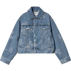 Carhartt Jakker Carhartt W' Stamp Jacket Stamp Print, Blue Bleached WIP Blå