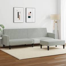 Homie Soffgrupp 2 Delar Ljusgrå Sammet Soffa