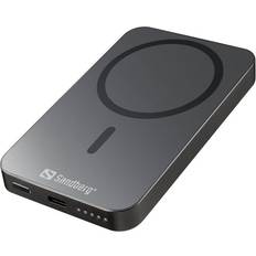 Sandberg Indbyggede trådløse opladninger/QI - Powerbanks Batterier & Opladere Sandberg Mag Powerbank 5000 ALU