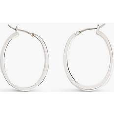 Whistles Womens Silver Mini Oval Thin Sterling-silver Brass Hoop Earrings SILVER