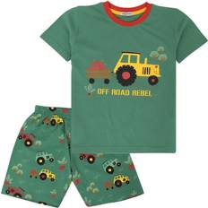 A2Z Kids 11-12 Years, Green Girls Boys Green Tractor Contrast Pyjamas Set 11-12yrs