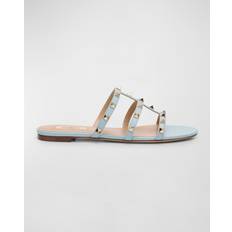 Valentino Garavani Slides Valentino Garavani ROCKSTUD FLAT SLIDE SANDAL Wo PORCELAIN BLUE