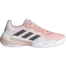 Pink - Women Racket Sport Shoes Adidas Women's Barricade Tennis Shoes, Pink/Grey/Pink