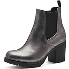 Silver - Women Chelsea Boots Marco Tozzi Damen Chelsea Boots Vegan zum Schlupfen, Silber Gun Metal