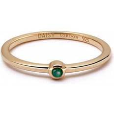 XL Rings Daisy Malachite Healing Stone 18ct Gold Plated Ring HR1009_GP