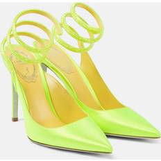 Cleo Crystal-Embellished Satin Pumps - Yellow