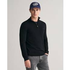 Gant Herre - Merinoull Gensere Gant Extrafine Merino Half Zip - Black