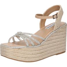 Faux Leather Heels & Pumps Steve Madden Jaded Faux Leather Wedge Sandals - Silver