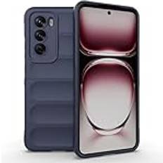 MOJIA-fodral till Oppo Reno 12 Pro Reno12 Pro, Jelly TPU ultratunt högelastiskt flytande silikon anti-fall skydd med osynlig krockkudde. Mörkblå