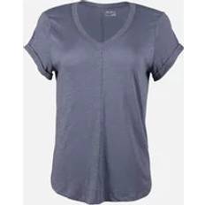 Tencel Tops Eddie Bauer Women's Womens/Ladies Gate Check V Neck T-Shirt Navy