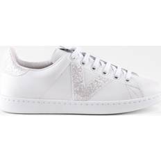 Victoria Leather Trainers Tennis Glitter - Blanc