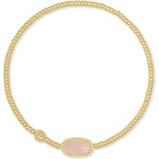 Bracelets Kendra Scott Grayson Gold Stretch Bracelet in Rose Quartz OS