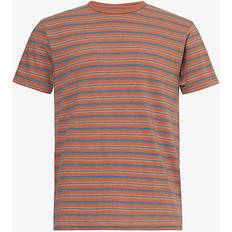 RRL Mens Orange/multi Striped Short-sleeved Cotton-jersey T-shirt ORANGE/MULTI