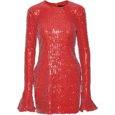 ROTATE Birger Christensen Long Sleeve Mini Sequins - Röd