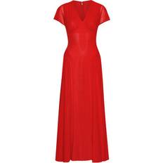 Dame - Lange kjoler ROTATE Birger Christensen Maxi V-Neck Dress Racing Red