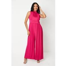 Slit Jumpsuits & Overalls Coast High Neck Pleated Belted Jumpsuit Magenta